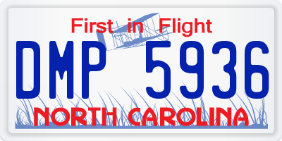 NC license plate DMP5936