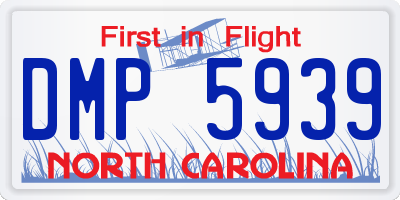 NC license plate DMP5939