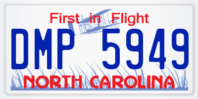 NC license plate DMP5949