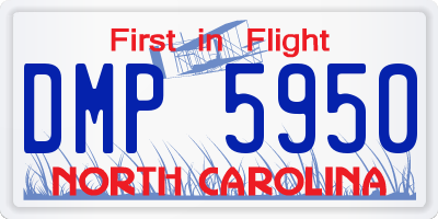 NC license plate DMP5950