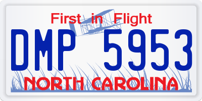 NC license plate DMP5953