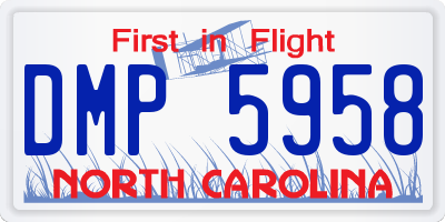 NC license plate DMP5958