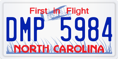 NC license plate DMP5984