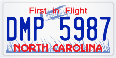 NC license plate DMP5987