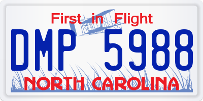 NC license plate DMP5988