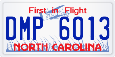 NC license plate DMP6013