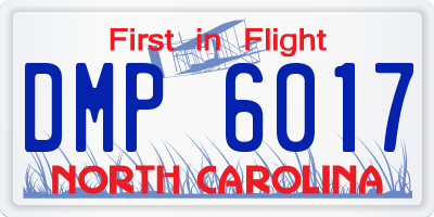 NC license plate DMP6017