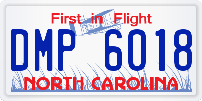 NC license plate DMP6018