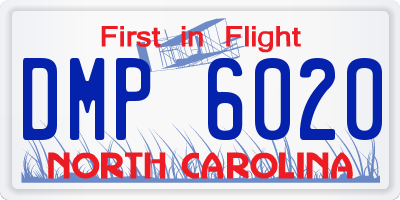 NC license plate DMP6020