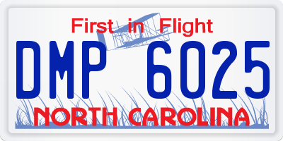 NC license plate DMP6025