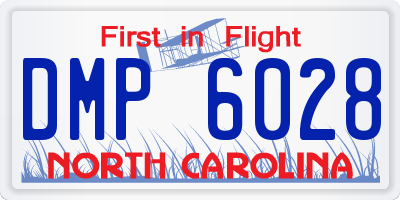 NC license plate DMP6028