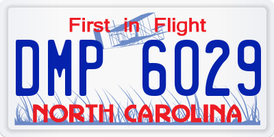 NC license plate DMP6029