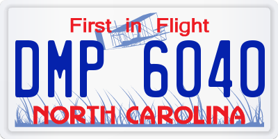 NC license plate DMP6040