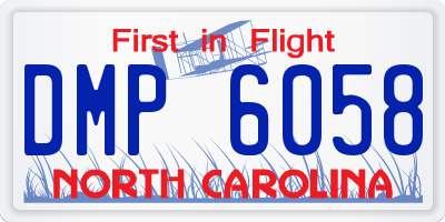 NC license plate DMP6058