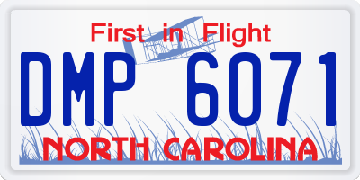 NC license plate DMP6071