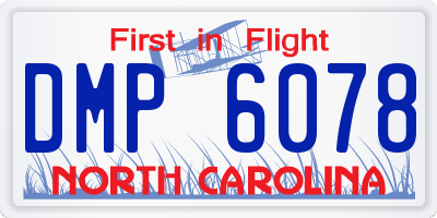 NC license plate DMP6078