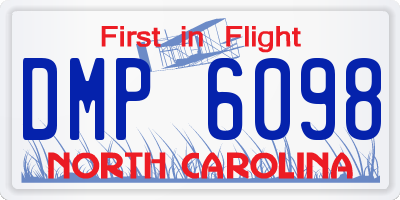 NC license plate DMP6098