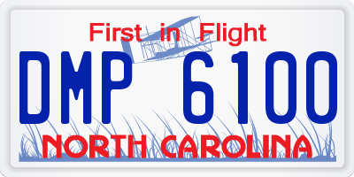 NC license plate DMP6100