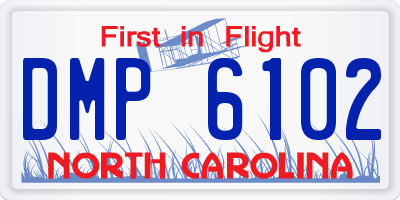 NC license plate DMP6102