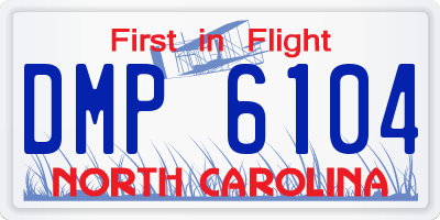 NC license plate DMP6104