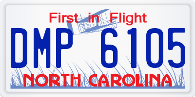 NC license plate DMP6105