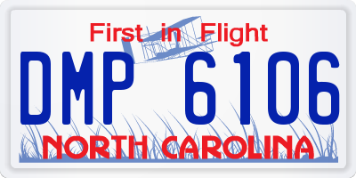 NC license plate DMP6106