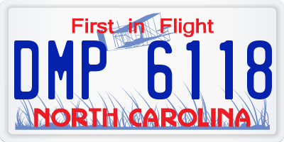 NC license plate DMP6118
