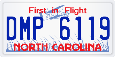 NC license plate DMP6119