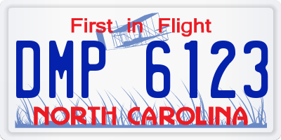 NC license plate DMP6123