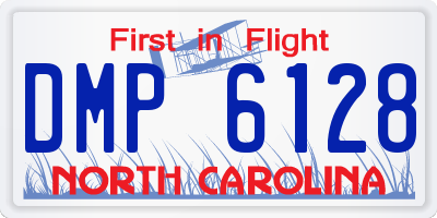 NC license plate DMP6128
