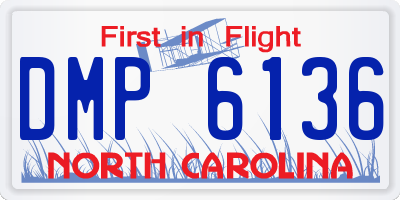 NC license plate DMP6136