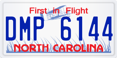 NC license plate DMP6144
