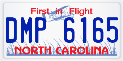 NC license plate DMP6165