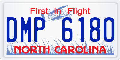 NC license plate DMP6180
