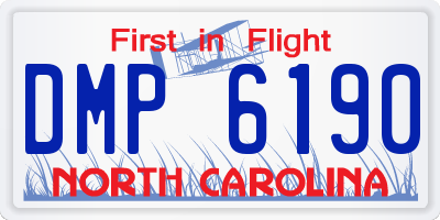 NC license plate DMP6190