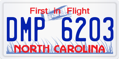 NC license plate DMP6203