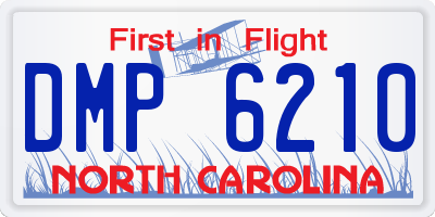NC license plate DMP6210