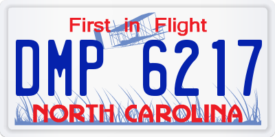NC license plate DMP6217