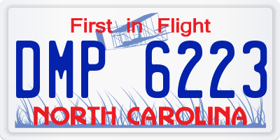 NC license plate DMP6223