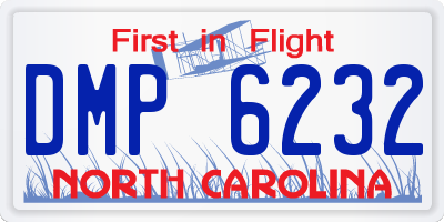 NC license plate DMP6232