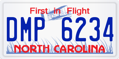 NC license plate DMP6234