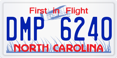 NC license plate DMP6240