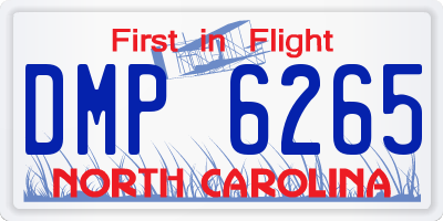 NC license plate DMP6265