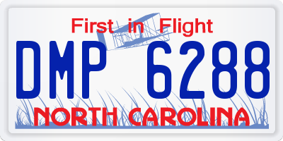 NC license plate DMP6288