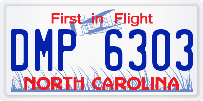 NC license plate DMP6303