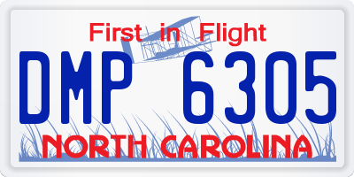 NC license plate DMP6305
