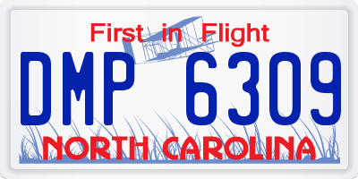 NC license plate DMP6309