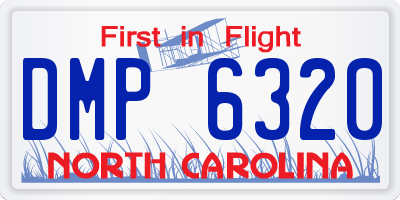 NC license plate DMP6320