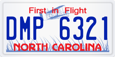 NC license plate DMP6321