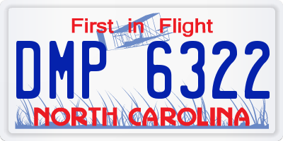 NC license plate DMP6322